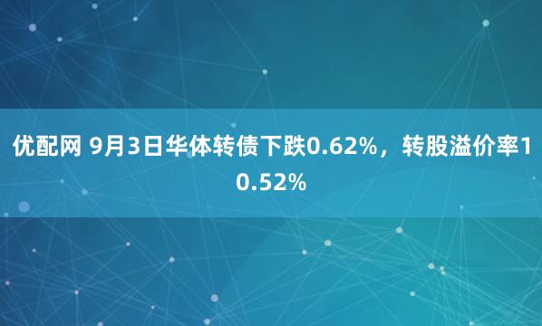 优配网 9月3日华体转债下跌0.62%，转股溢价率10.52%