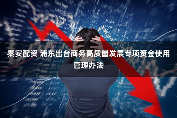 秦安配资 浦东出台商务高质量发展专项资金使用管理办法